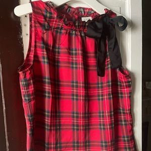 J crew holiday plaid sleeveless top
